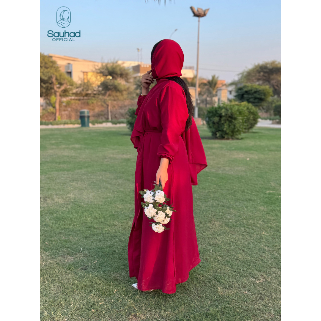 Cardigan Abaya - Red