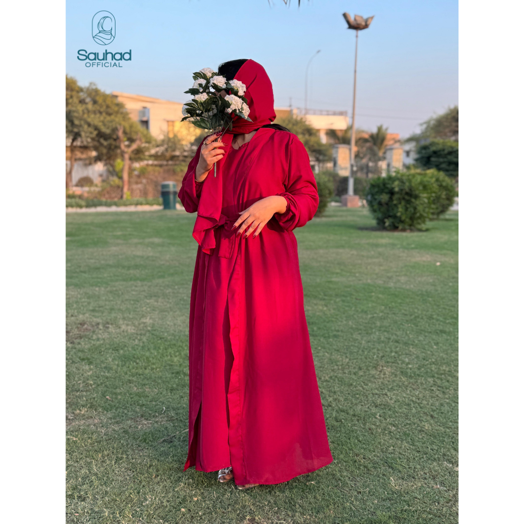 Cardigan Abaya - Red