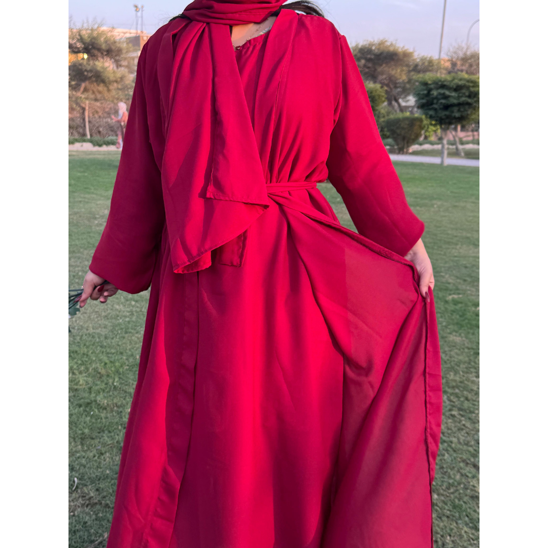 Cardigan Abaya - Red