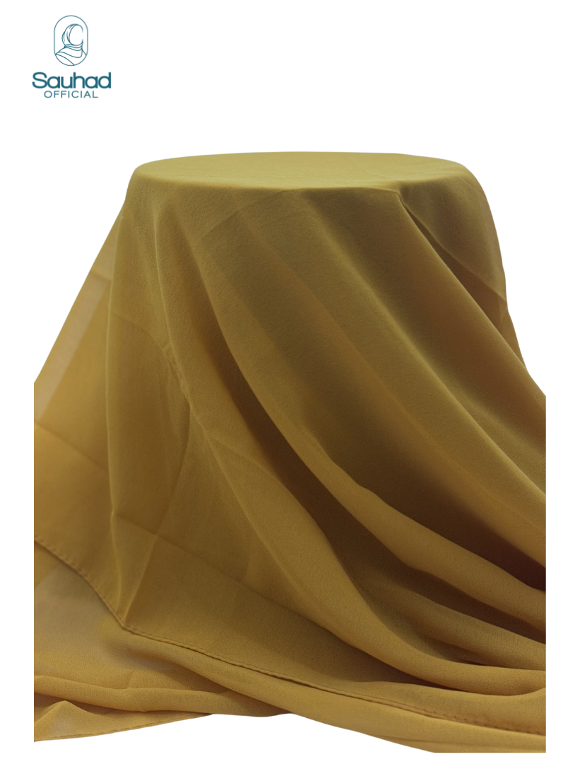 Georgette Chiffon Scarf - Gold