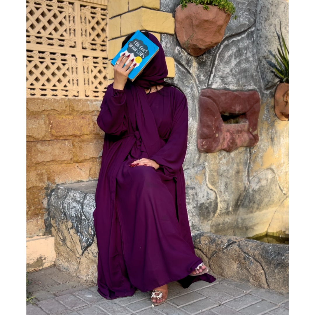 Cardigan Abaya - Dark Purple