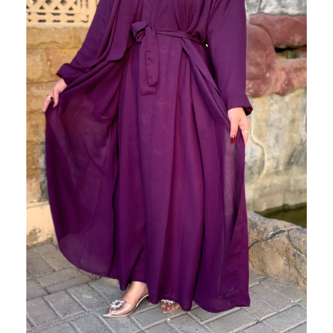 Cardigan Abaya - Dark Purple