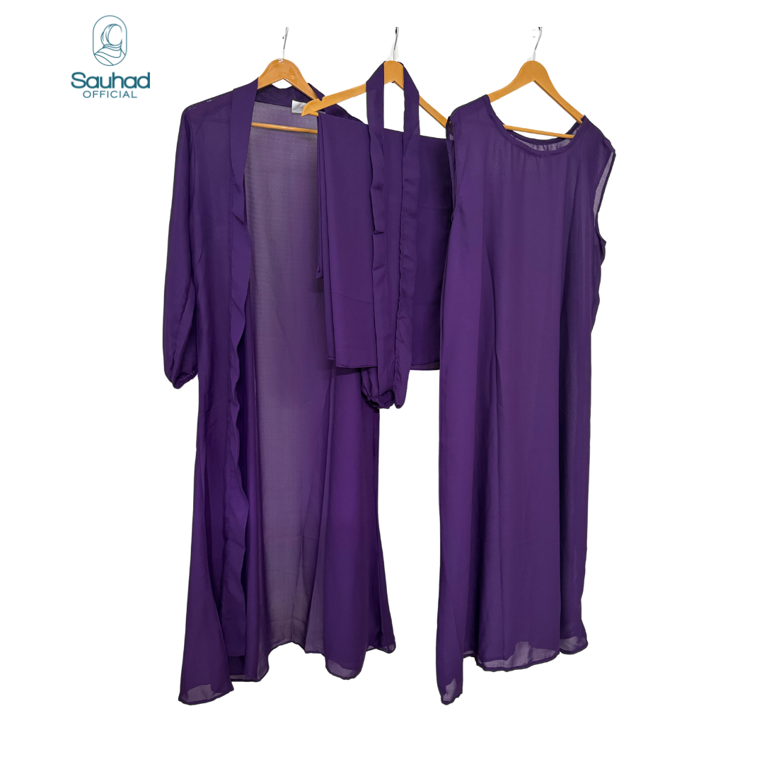 Cardigan Abaya - Dark Purple