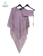 Three Layers Khimar Abaya - Light Purple