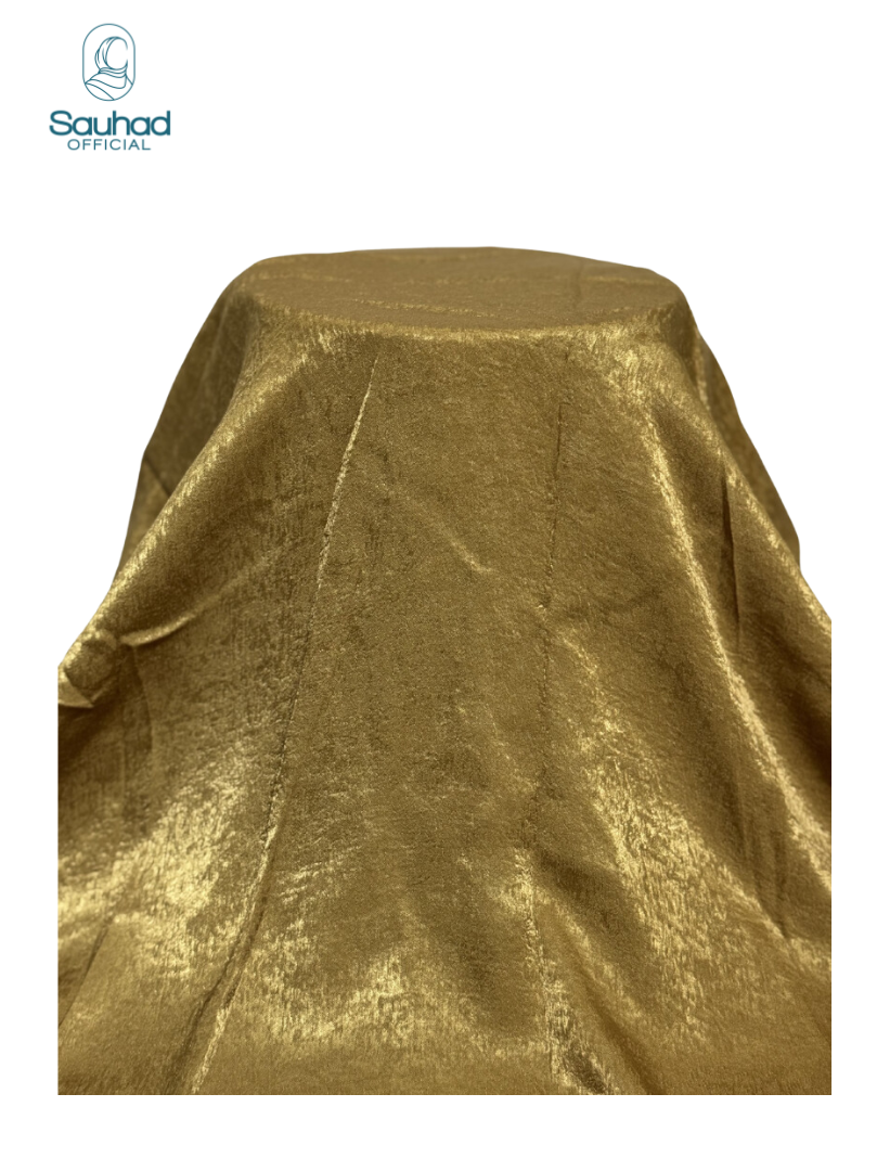 Velvet Silk Hijab - Gold