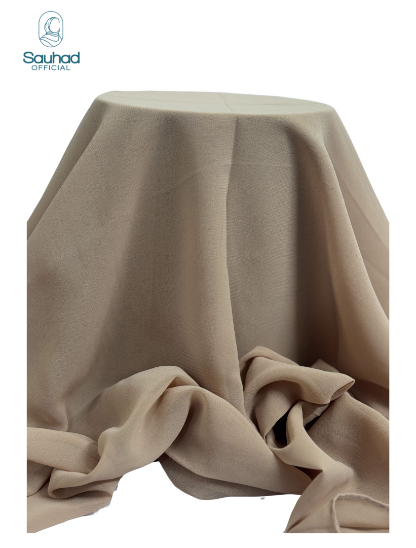 Georgette Chiffon Scarf - Brown