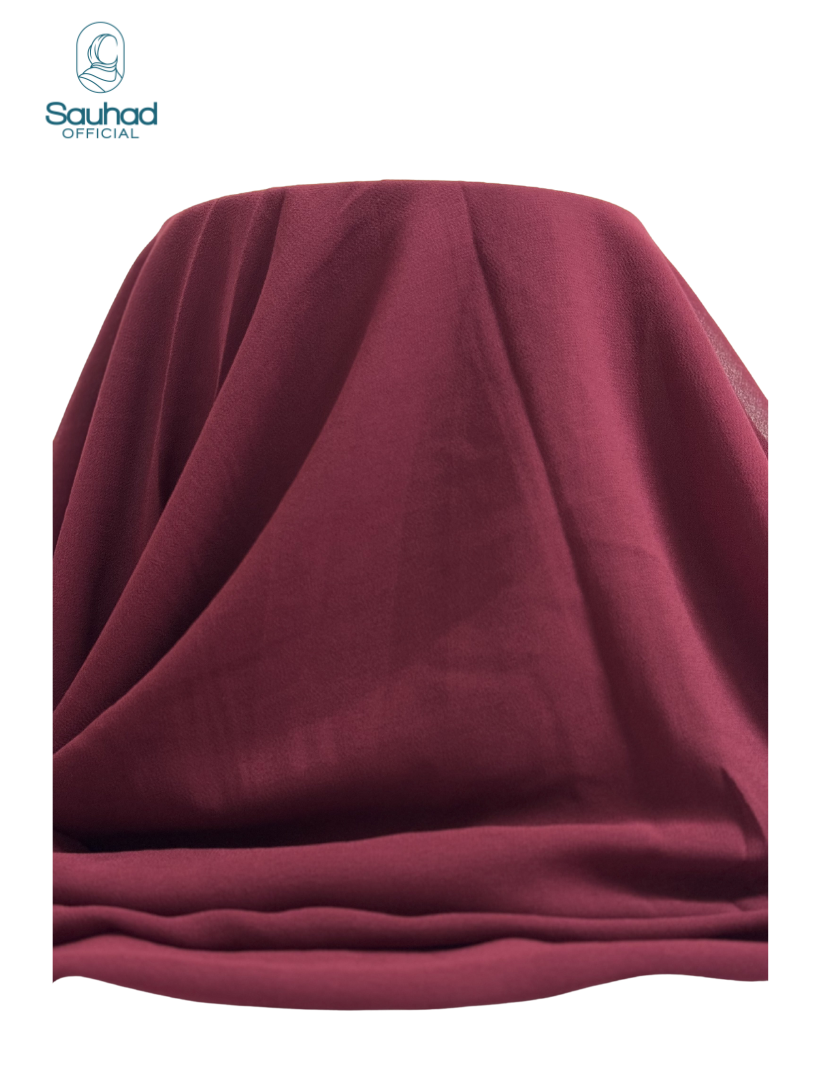 Georgette Chiffon Scarf - Maroon