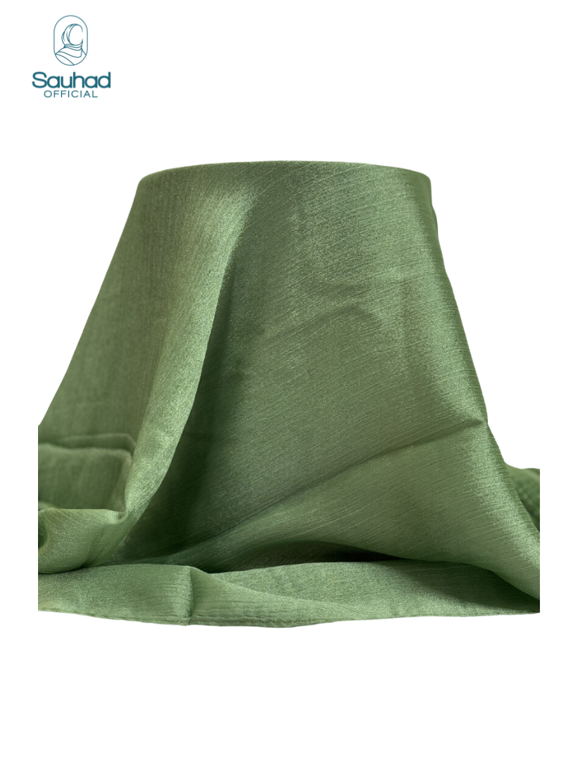 Banarsi Crinkle Silk HIjab - Green