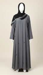 Grey Orchid Abaya set