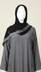 Grey Orchid Abaya set